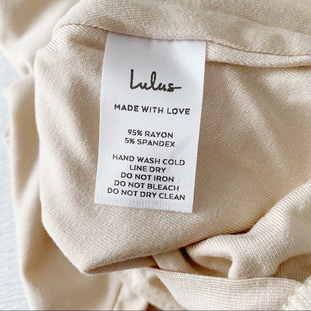 NWT Lulu’s Cream Tied Shoulder Strap Bodysuit - Picture 9 of 12